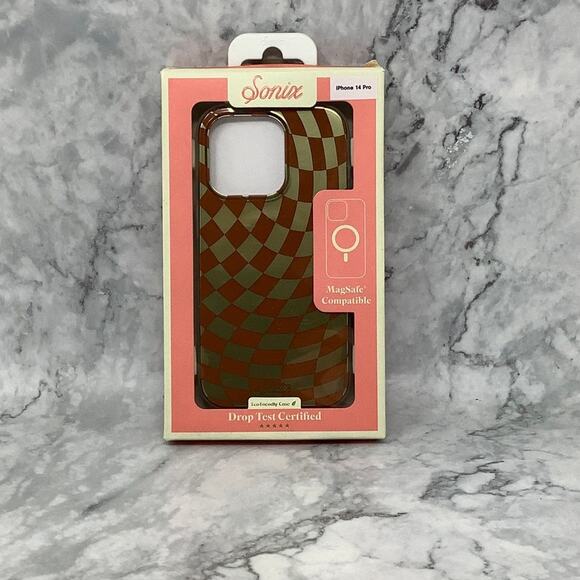 Sonix Checkmate Gold Brown MagSafe for iPhone 14 Pro Case Drop Tested D18-3 - Picture 6 of 8